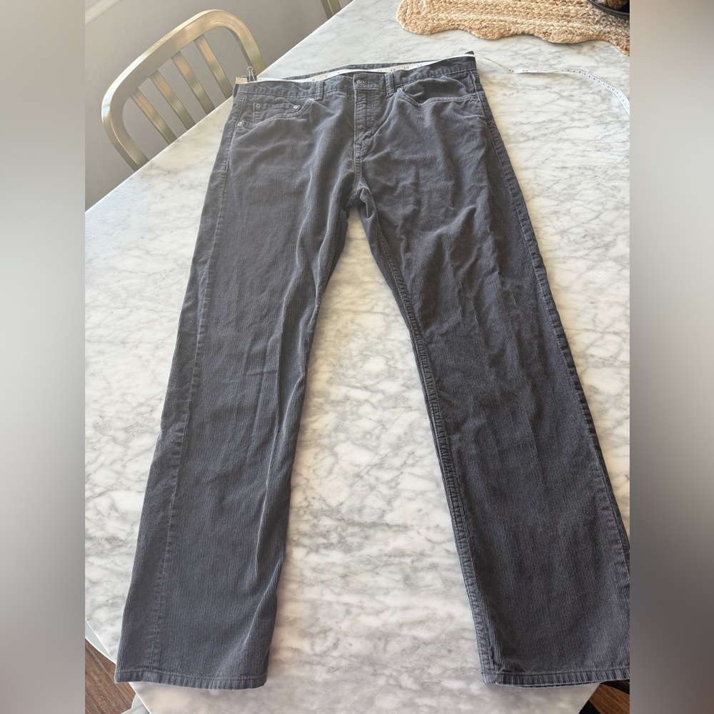 Banana Republic Men's Corduroy Dark Gray Straight Pants. Pima Cotton 35x30
